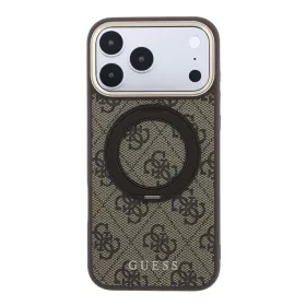   GUESS Pu 4G Ring Stand MagSafe tok, Apple iPhone 18 Pro - barna