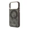GUESS Pu 4G Ring Stand MagSafe tok, Apple iPhone 18 Pro - barna