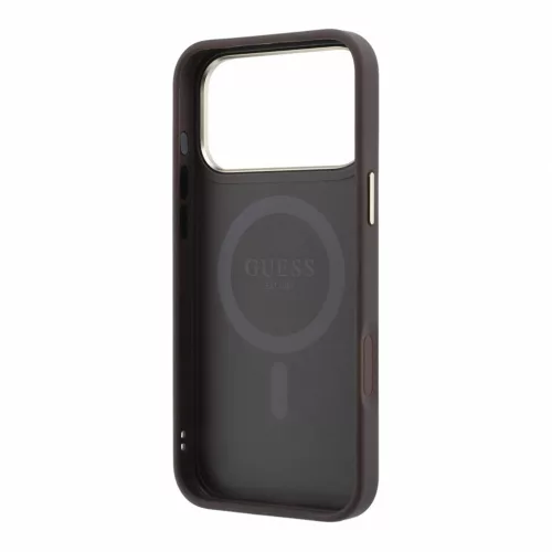 GUESS Pu 4G Ring Stand MagSafe tok, Apple iPhone 18 Pro Max - barna