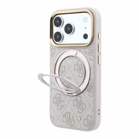   GUESS Pu 4G Ring Stand MagSafe tok, Apple iPhone 18 Pro Max - rózsaszín
