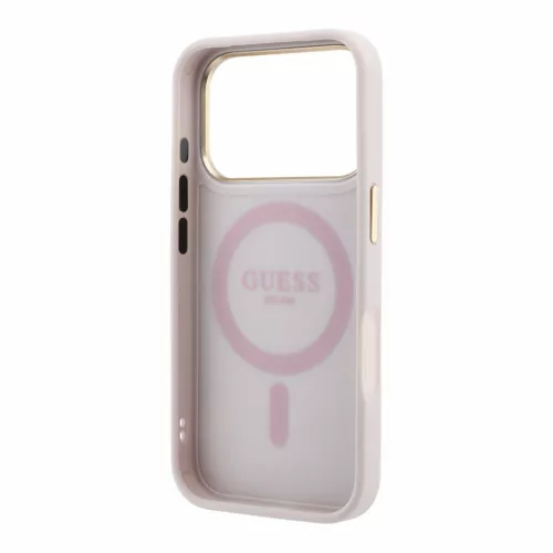 GUESS Pu 4G Ring Stand MagSafe tok, Apple iPhone 18 Pro Max - rózsaszín