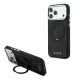 GUESS Pu 4G Ring Stand MagSafe tok, iPhone 18 Pro Max - fekete