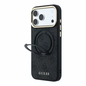   GUESS Pu 4G Ring Stand MagSafe tok, iPhone 18 Pro Max - fekete