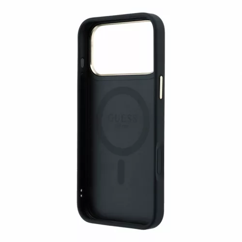 GUESS Pu 4G Ring Stand MagSafe tok, iPhone 18 Pro Max - fekete