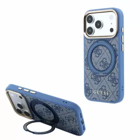   GUESS Pu 4G Ring Stand MagSafe tok, Apple iPhone 18 Pro Max - kék