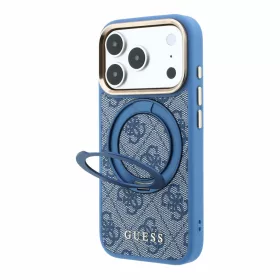   GUESS Pu 4G Ring Stand MagSafe tok, Apple iPhone 18 Pro Max - kék