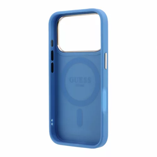 GUESS Pu 4G Ring Stand MagSafe tok, Apple iPhone 18 Pro Max - kék