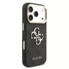 GUESS Pu Leather 4G Metal Logo Gold Frame tok, iPhone 18 Pro - fekete