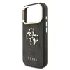 GUESS Pu Leather 4G Metal Logo Gold Frame tok, iPhone 18 Pro - fekete