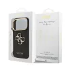 GUESS Pu Leather 4G Metal Logo Gold Frame tok, iPhone 18 Pro - fekete