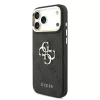 GUESS Pu Leather 4G Metal Logo Gold Frame tok, iPhone 18 Pro Max - fekete