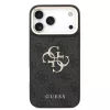 GUESS Pu Leather 4G Metal Logo Gold Frame tok, iPhone 18 Pro Max - fekete