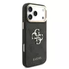 GUESS Pu Leather 4G Metal Logo Gold Frame tok, iPhone 18 Pro Max - fekete