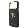 GUESS Pu Leather 4G Metal Logo Gold Frame tok, iPhone 18 Pro Max - fekete