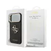 GUESS Pu Leather 4G Metal Logo Gold Frame tok, iPhone 18 Pro Max - fekete