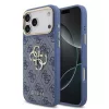GUESS Pu Leather 4G Metal Logo Gold Frame tok, iPhone 18 Pro Max - kék