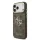 GUESS Pu Leather 4G Metal Logo Gold Frame tok, iPhone 18 Pro Max - barna