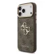 GUESS Pu Leather 4G Metal Logo Gold Frame tok, iPhone 18 Pro Max - barna