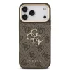 GUESS Pu Leather 4G Metal Logo Gold Frame tok, iPhone 18 Pro Max - barna