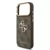 GUESS Pu Leather 4G Metal Logo Gold Frame tok, iPhone 18 Pro Max - barna