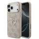 GUESS Pu Leather 4G Metal Logo Gold Frame tok, iPhone 18 Pro Max - rózsaszín