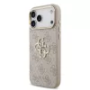 GUESS Pu Leather 4G Metal Logo Gold Frame tok, iPhone 18 Pro Max - rózsaszín