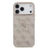 GUESS Pu Leather 4G Metal Logo Gold Frame tok, iPhone 18 Pro Max - rózsaszín
