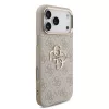 GUESS Pu Leather 4G Metal Logo Gold Frame tok, iPhone 18 Pro Max - rózsaszín