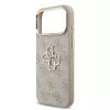 GUESS Pu Leather 4G Metal Logo Gold Frame tok, iPhone 18 Pro Max - rózsaszín