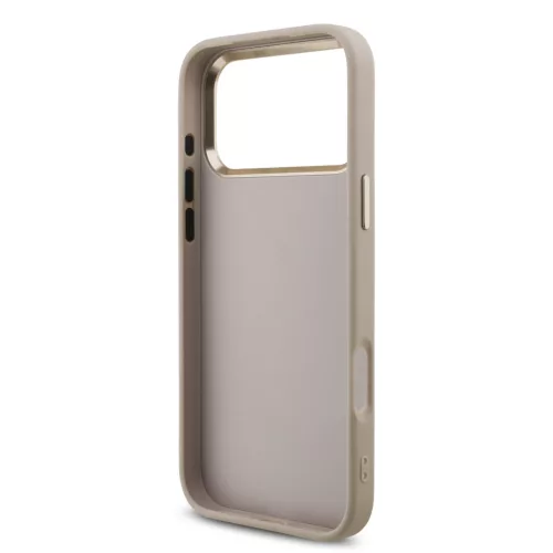 GUESS Pu Leather 4G Metal Logo Gold Frame tok, iPhone 18 Pro Max - rózsaszín