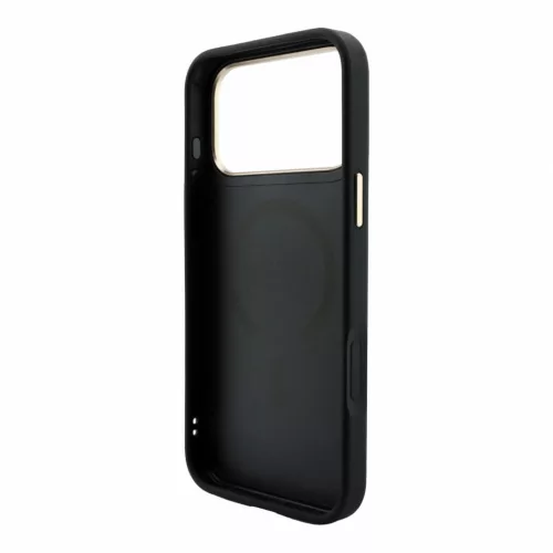GUESS Pu Leather 4G Gold Frame Embossed MagSafe tok, iPhone 18 Pro Max - fekete