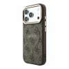 GUESS Pu Leather 4G Gold Frame Embossed MagSafe tok, iPhone 18 Pro Max - barna