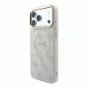 GUESS Pu Leather 4G Gold Frame Embossed MagSafe tok, iPhone 18 Pro Max - rózsaszín