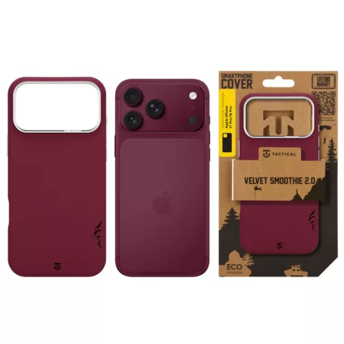 Tactical MagForce Velvet Smoothie 2.0 tok, Apple iPhone 17 Pro / 18 Pro - Burgundy