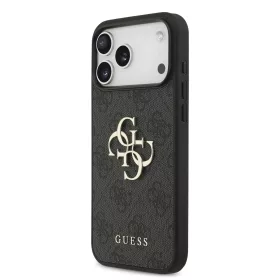 GUESS Pu 4G Metal Logo tok, iPhone 18 Pro Max - szürke