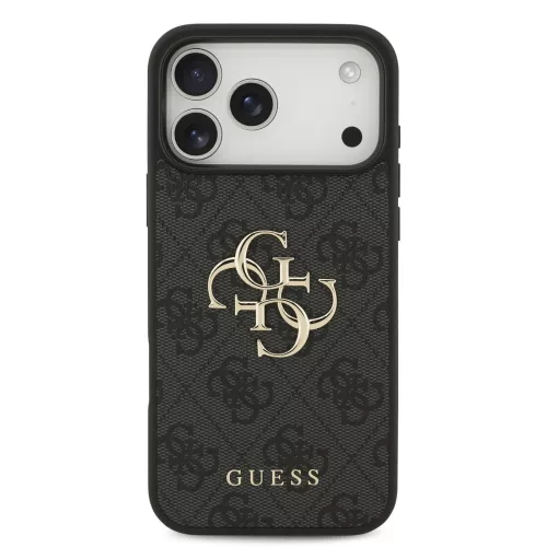 GUESS Pu 4G Metal Logo tok, iPhone 18 Pro Max - szürke