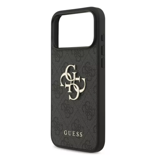 GUESS Pu 4G Metal Logo tok, iPhone 18 Pro Max - szürke