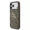 GUESS Pu 4G Metal Logo tok, iPhone 18 Pro - barna