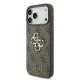 GUESS Pu 4G Metal Logo tok, iPhone 18 Pro - barna