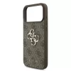 GUESS Pu 4G Metal Logo tok, iPhone 18 Pro - barna