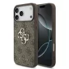 GUESS Pu 4G Metal Logo tok, iPhone 18 Pro Max - barna