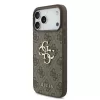 GUESS Pu 4G Metal Logo tok, iPhone 18 Pro Max - barna