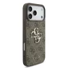 GUESS Pu 4G Metal Logo tok, iPhone 18 Pro Max - barna