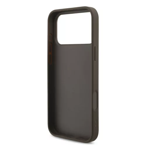 GUESS Pu 4G Metal Logo tok, iPhone 18 Pro Max - barna