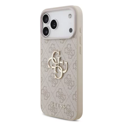GUESS Pu 4G Metal Logo tok, iPhone 18 Pro Max - rózsaszín