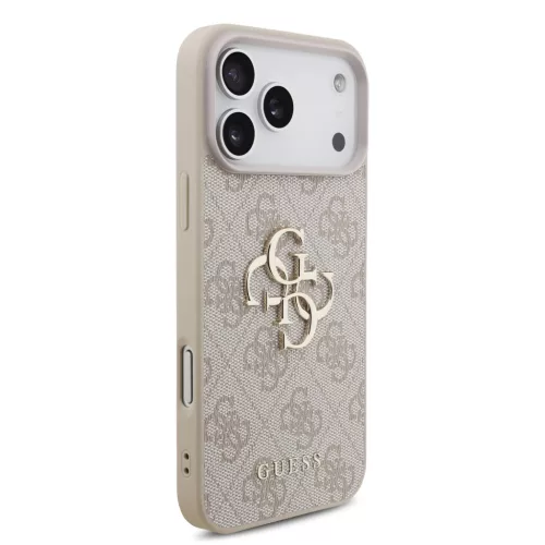 GUESS Pu 4G Metal Logo tok, iPhone 18 Pro Max - rózsaszín
