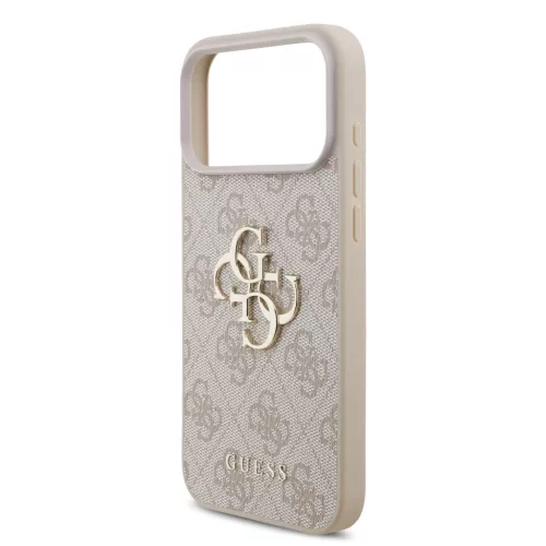 GUESS Pu 4G Metal Logo tok, iPhone 18 Pro Max - rózsaszín