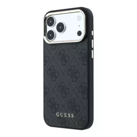   GUESS Pu Leather 4G Gold Frame MagSafe tok, iPhone 18 Pro - fekete