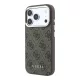 GUESS Pu Leather 4G Gold Frame MagSafe tok, iPhone 18 Pro - barna