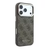 GUESS Pu Leather 4G Gold Frame MagSafe tok, iPhone 18 Pro - barna